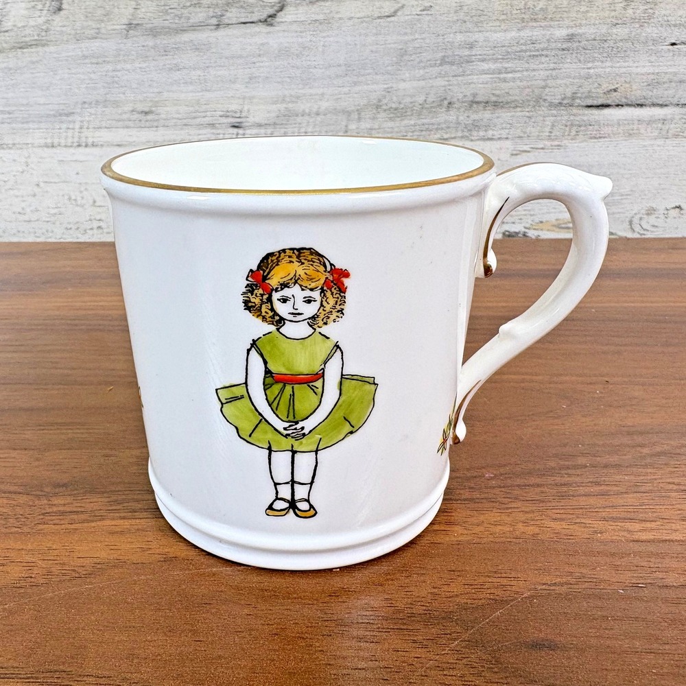 Royal Worcester Bone China Hand Painted Cup  A Child born on the Sabbath
